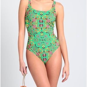 Tory Burch swimsuit. New with tags. Green floral. Size small